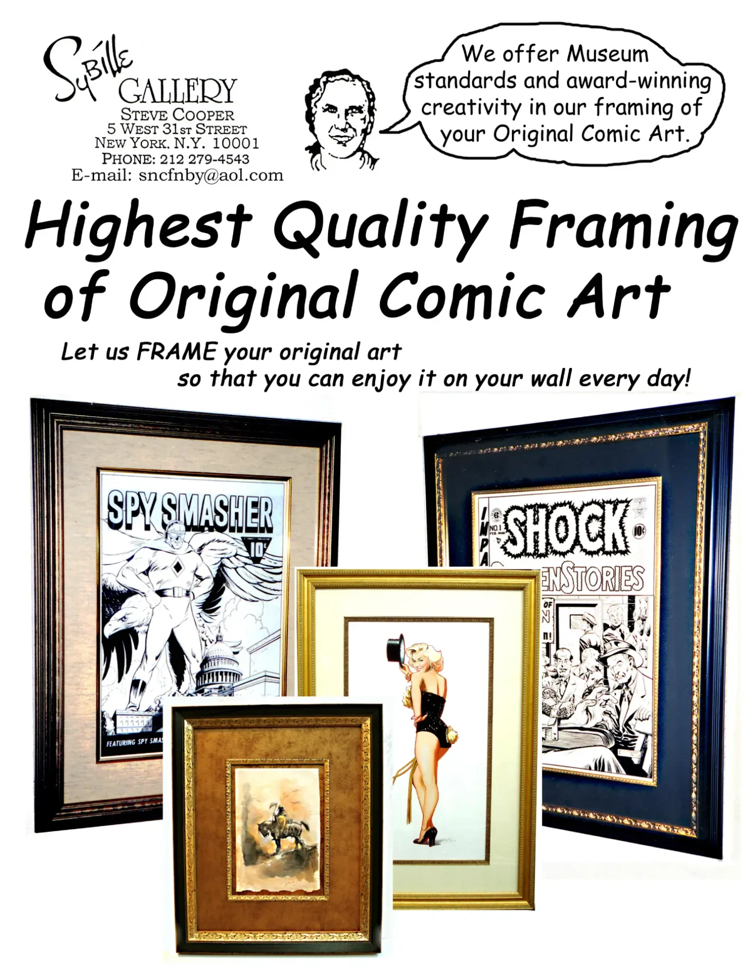 comic art framing flyer