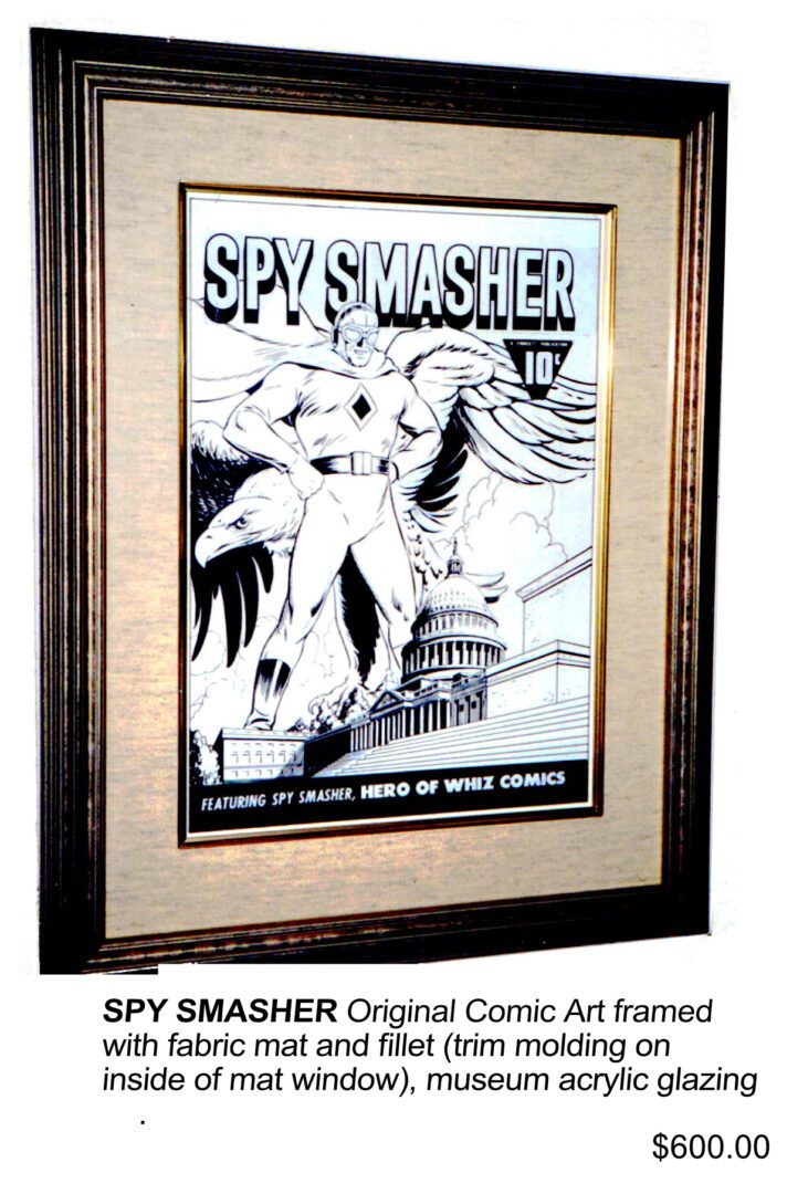 SPY SMASHER framed comic art